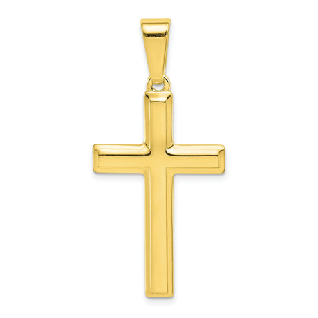 Sterling Silver Cross Pendant with Polished Yellow Gold Christian Design for Men and Women