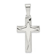Sterling Silver Cross Pendant with Mirror Finish, Minimalist Abstract Design, Unisex