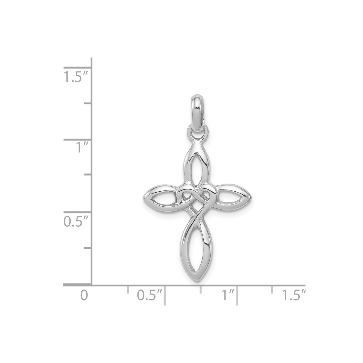 Sterling Silver Cross Pendant with Interwoven Openwork Design, Celtic Inspired Faith Jewelry