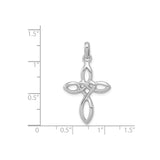 Sterling Silver Cross Pendant with Interwoven Openwork Design, Celtic Inspired Faith Jewelry