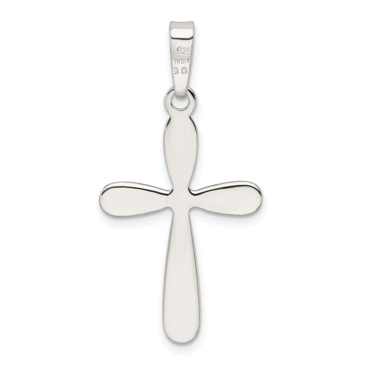 Sterling Silver Cross Pendant with Hammered Finish and Rounded Edges for Men and Women
