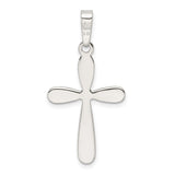 Sterling Silver Cross Pendant with Hammered Finish and Rounded Edges for Men and Women
