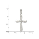 Sterling Silver Cross Pendant with Hammered Finish and Rounded Edges for Men and Women