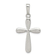 Sterling Silver Cross Pendant with Hammered Finish and Rounded Edges for Men and Women