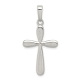 Sterling Silver Cross Pendant with Hammered Finish and Rounded Edges for Men and Women