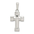 Sterling Silver Cross Pendant with Mirror Finish and Beveled Edges, Minimalist Religious Jewelry