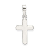 Sterling Silver Cross Pendant, Textured and Polished Faith Design for Men and Women