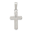 Sterling Silver Cross Pendant, Textured and Polished Faith Design for Men and Women