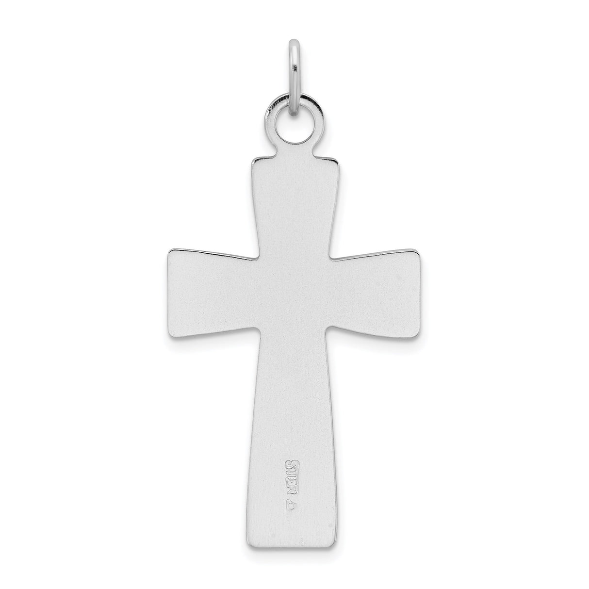 Sterling Silver Cross Pendant with Polished Finish and Satin Inner Cross Design