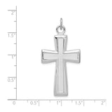 Sterling Silver Cross Pendant with Polished Finish and Satin Inner Cross Design