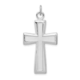 Sterling Silver Cross Pendant with Polished Finish and Satin Inner Cross Design