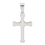 Sterling Silver Rope Cross Pendant with Polished Finish, Unisex Religious Jewelry