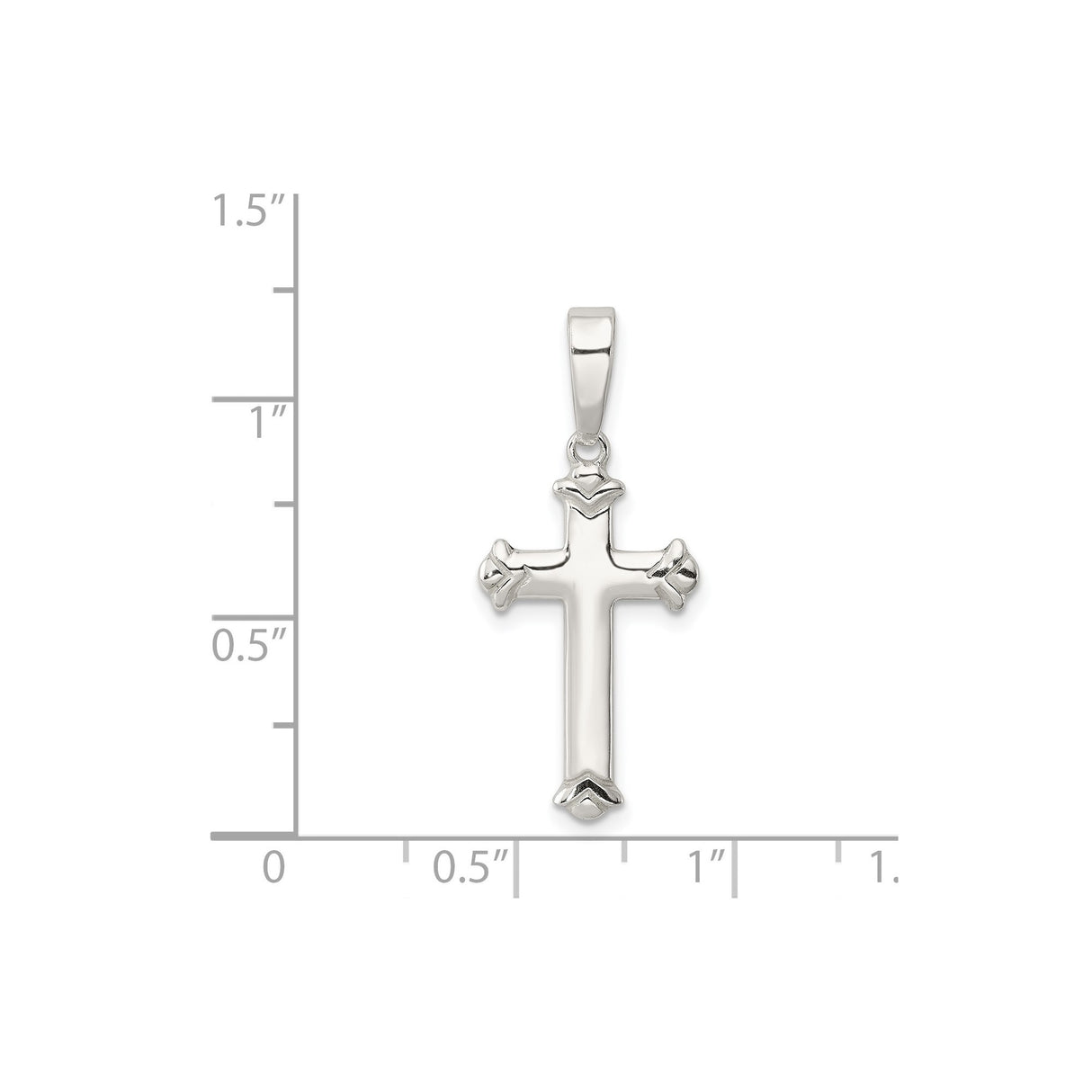 Sterling Silver Cross Pendant with Fleur-De-Lis Detail, Unisex Gothic Religious Jewelry