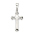 Sterling Silver Cross Pendant with Fleur-De-Lis Detail, Unisex Gothic Religious Jewelry