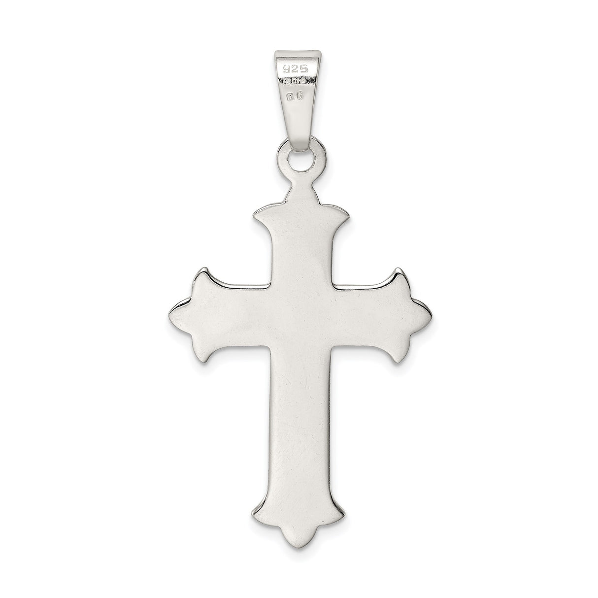 Sterling Silver Cross Pendant with Fleur Style and Heraldic Design for Men and Women