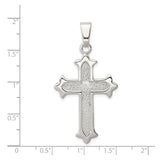Sterling Silver Cross Pendant with Fleur Style and Heraldic Design for Men and Women