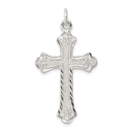 Sterling Silver Cross Pendant, Vintage Textured Religious Charm for Men and Women