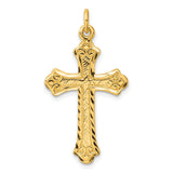 Sterling Silver Cross Pendant with Baroque Scrollwork, Vintage Latin Religious Design