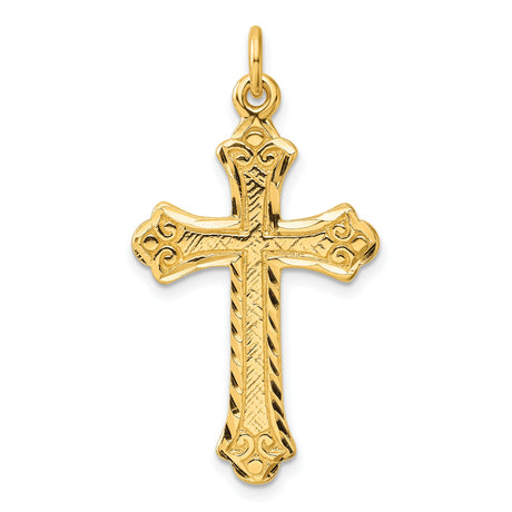 Sterling Silver Cross Pendant with Baroque Scrollwork, Vintage Latin Religious Design
