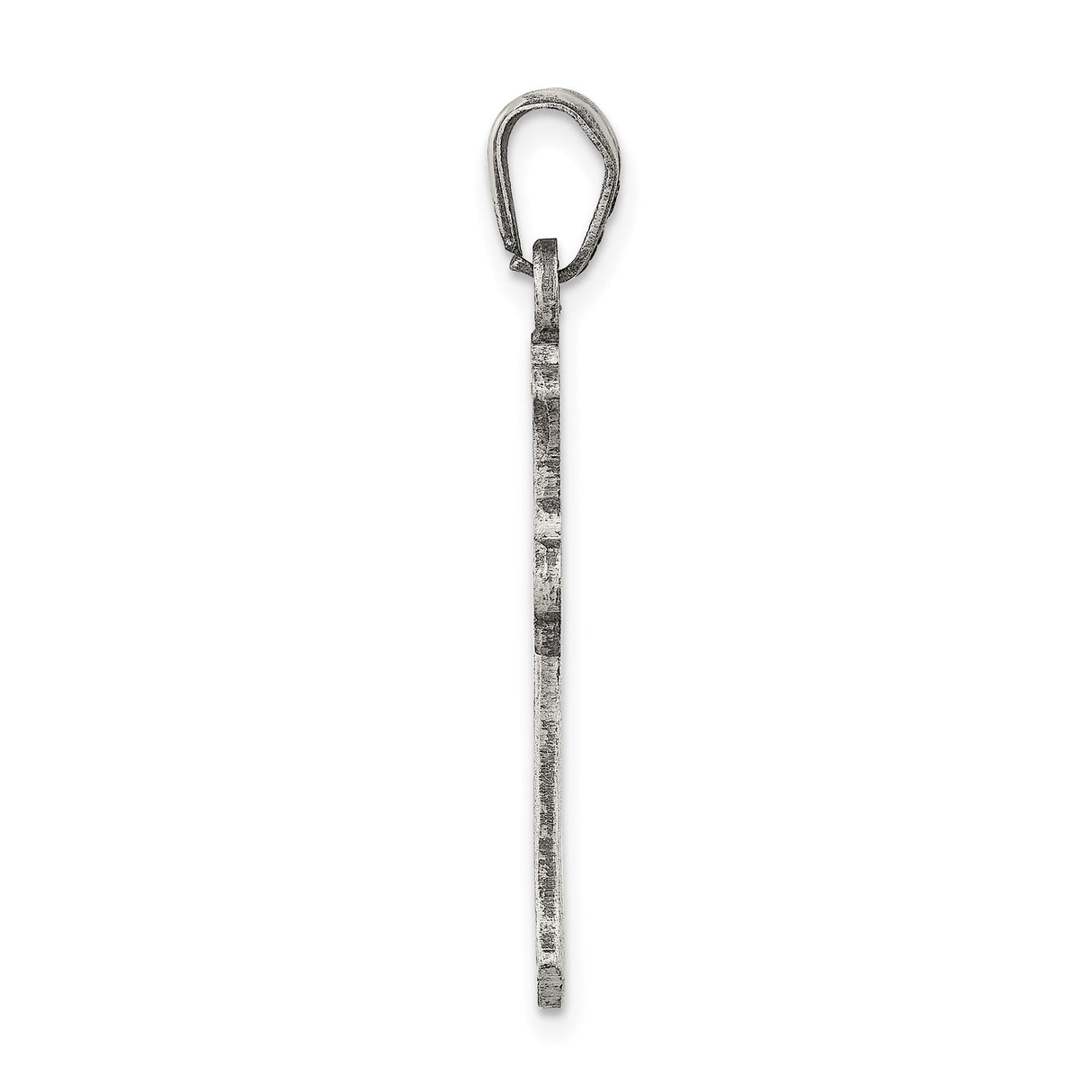 Sterling Silver Cross Pendant with Fleur Detailing and Oxidized Vintage Finish