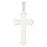Sterling Silver Cross Pendant with Gothic Flared Design and Mirror Polished Finish