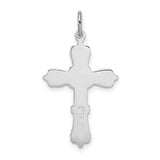 Sterling Silver Cross Pendant with Black Enamel, Gothic Baroque Scrollwork Design