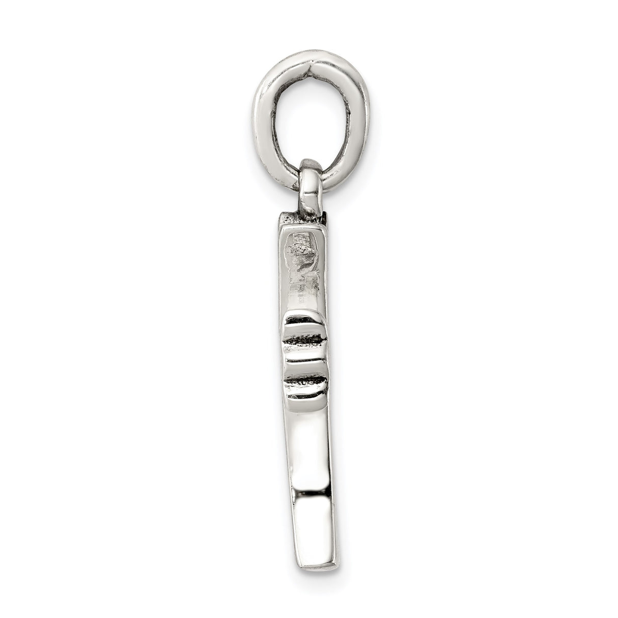 Sterling Silver Cross Pendant with Oxidized Textured Detail, Gothic Medieval Style