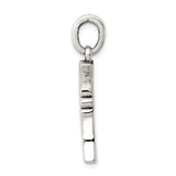 Sterling Silver Cross Pendant with Oxidized Textured Detail, Gothic Medieval Style