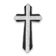 Stellux Crystal and Enamel Cross Slide Charm Pendant in Real 925 Sterling Silver