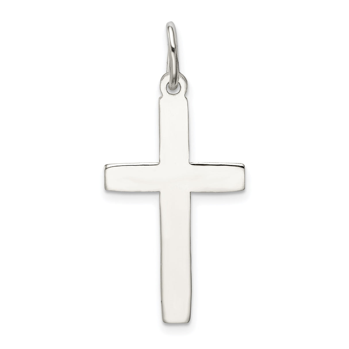 Sterling Silver Cross Pendant with Hammered Finish, Textured Minimalist Religious Design