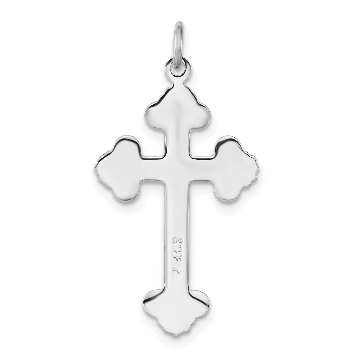 Sterling Silver Cross Pendant with Vermeil Gold, Fleur de Lis, and Baroque Vintage Style