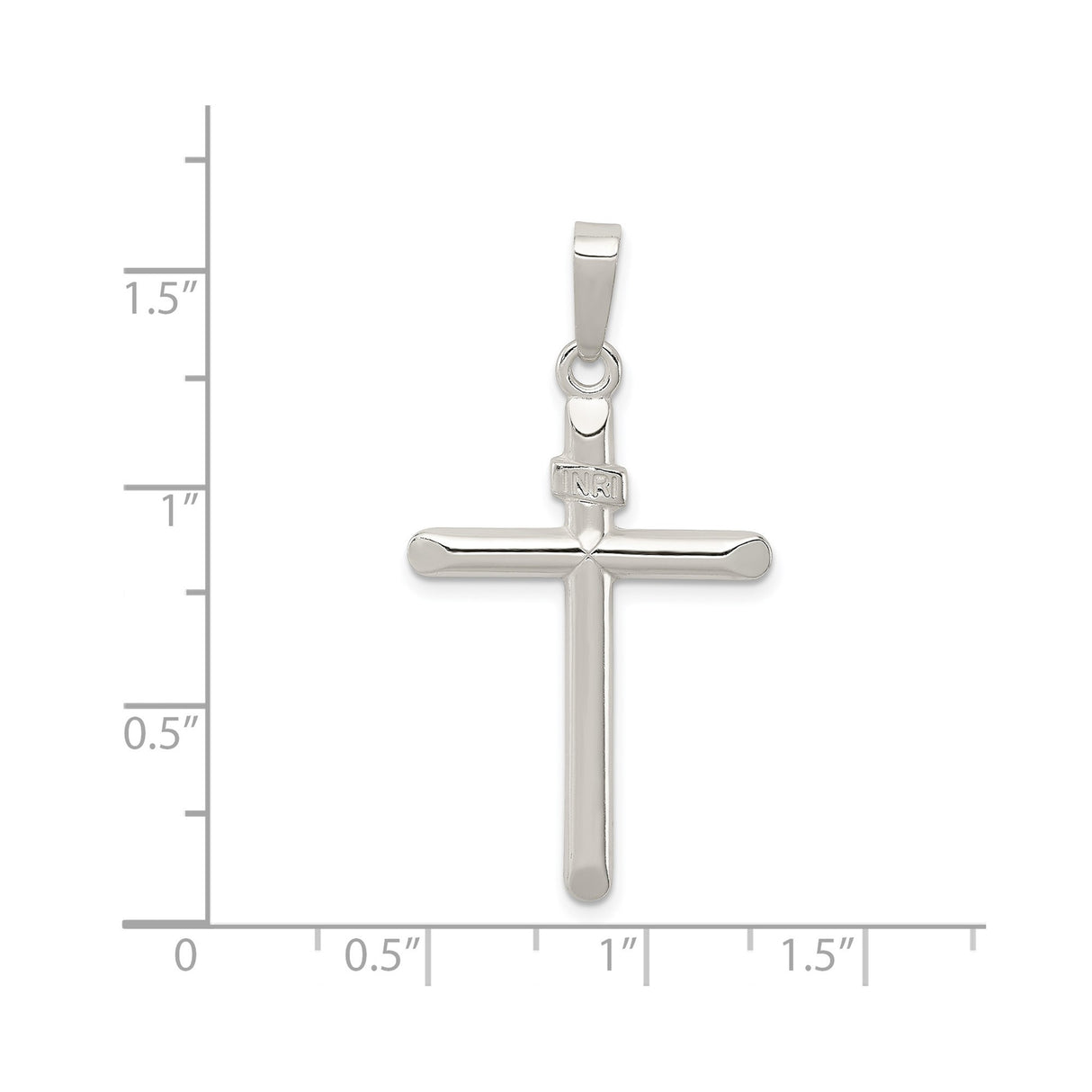 Sterling Silver INRI Cross Pendant, Polished Finish Religious Symbol for Men and Women