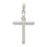 Sterling Silver INRI Cross Pendant, Polished Finish Religious Symbol for Men and Women