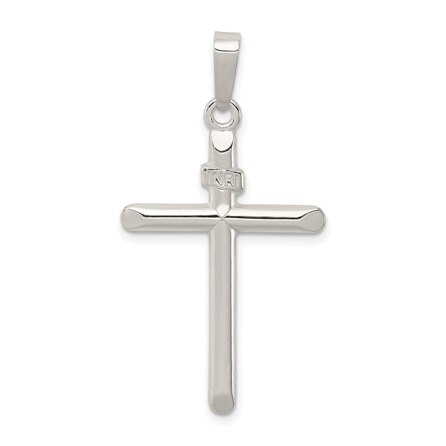 Sterling Silver INRI Cross Pendant, Polished Finish Religious Symbol for Men and Women