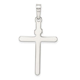 Sterling Silver Cross Pendant with INRI Inscription, Polished Religious Design