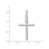 Sterling Silver Cross Pendant with INRI Inscription, Polished Religious Design