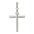Sterling Silver Cross Pendant with INRI Inscription, Polished Religious Design