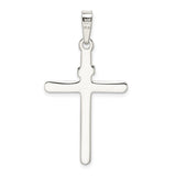 Sterling Silver Textured Woodgrain Cross Pendant with INRI Detail, Religious Charm for Men and Women