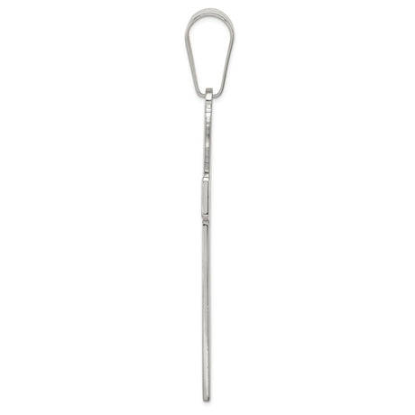 Sterling Silver Cross Pendant with Polished Bevels, Modern Spiritual Design for Adults