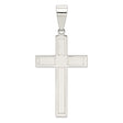 Sterling Silver Cross Pendant with Polished Bevels, Modern Spiritual Design for Adults