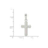 Sterling Silver Cross Pendant with Sleek Layered Minimalist Design for Men and Women