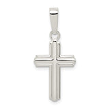 Sterling Silver Cross Pendant with Sleek Layered Minimalist Design for Men and Women