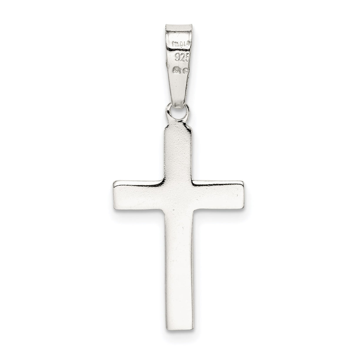 Sterling Silver Cross Pendant with Polished Latin Cross Design, Unisex Religious Jewelry