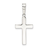 Sterling Silver Cross Pendant with Polished Latin Cross Design, Unisex Religious Jewelry