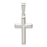 Sterling Silver Cross Pendant with Polished Latin Cross Design, Unisex Religious Jewelry
