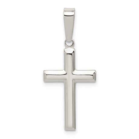 Sterling Silver Cross Pendant with Polished Latin Cross Design, Unisex Religious Jewelry