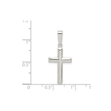 Sterling Silver Cross Pendant with Mirror Finish, Unisex Minimalist Spiritual Design