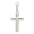 Sterling Silver Cross Pendant with Mirror Finish, Unisex Minimalist Spiritual Design