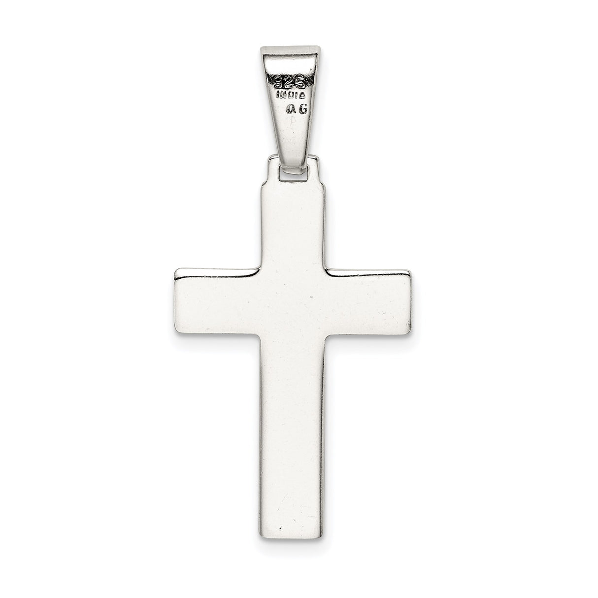 Sterling Silver Cross Pendant, Sleek Geometric Design, Modern Spiritual Jewelry for Men and Women