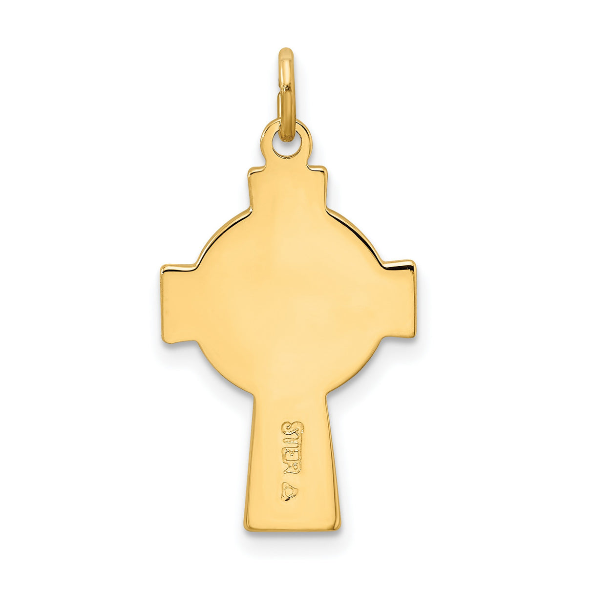 Sterling Silver Celtic Cross Pendant with Green Enamel Inlay and Halo Accents